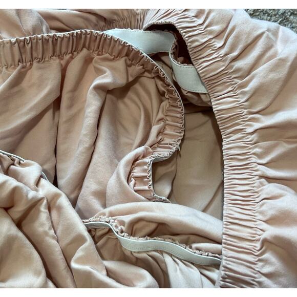 Hotel Style Bedding Set 4pc Pink Cotton Blend Full Flat Fitted Sheet Pillowcase - Picture 3 of 4